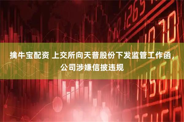 擒牛宝配资 上交所向天普股份下发监管工作函，公司涉嫌信披违规