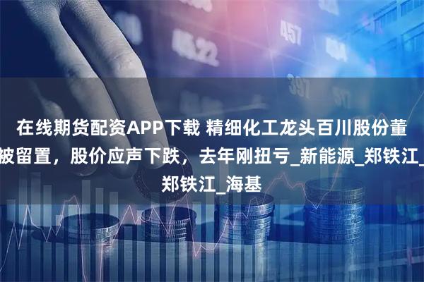 在线期货配资APP下载 精细化工龙头百川股份董事长被留置，股价应声下跌，去年刚扭亏_新能源_郑铁江_海基